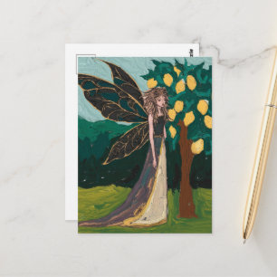 Zitronenbaum-Feengemälde Postkarte