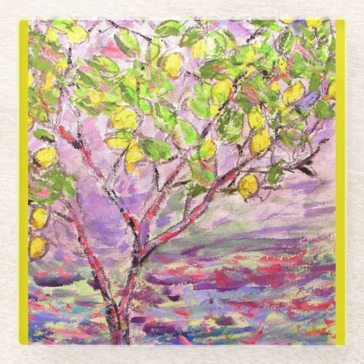 Zitronenbaum Glasuntersetzer (Vorderseite)