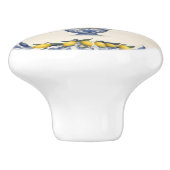 Zitronenbaum in Blau und Weiße Pot Lemons Keramikknauf (Seitenansicht)