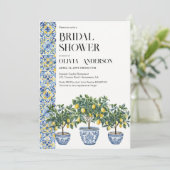 Zitronenbaum Italienisches Brautparty Einladung (Stehend Vorderseite)