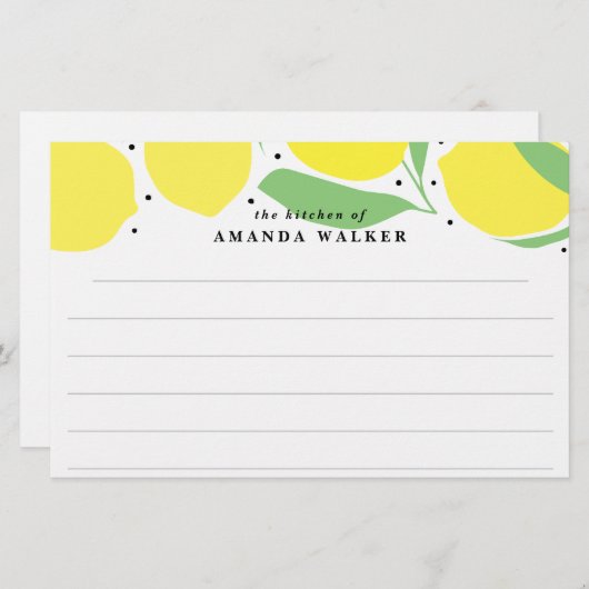 Zitronenbaum-Küchen-Rezept-Briefpapier-Karte Briefpapier (Vorne/Hinten)