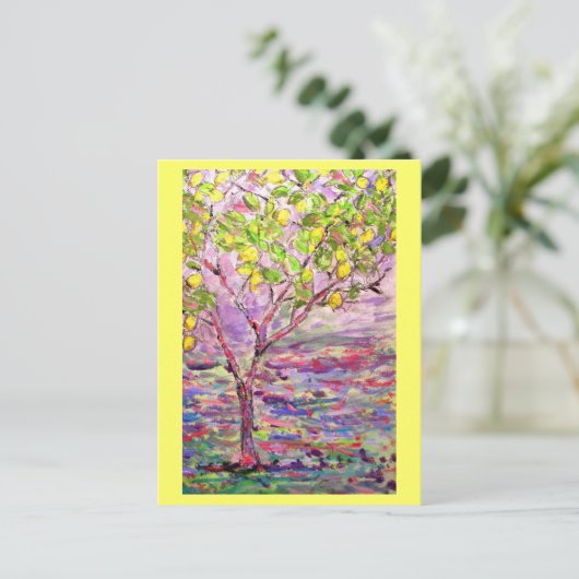 Zitronenbaum Postkarte (Stehend Vorderseite)