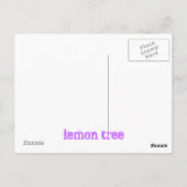 Zitronenbaum-Tropfen Postkarte (Rückseite)