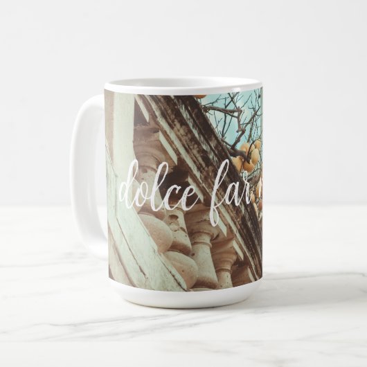 Zitronenbaum und alte Gebäude Kaffeetasse (Vorderseite Links)