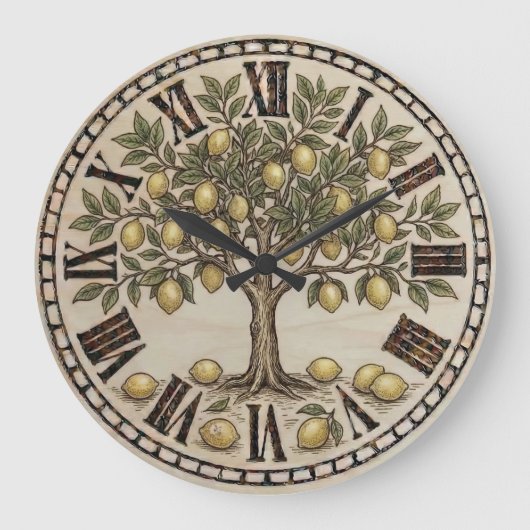 Zitronenbaum - Wanduhr (Vorderseite)
