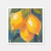 Zitronenbaum Wasserfarben Fruchtbespannung Serviette (Vorderseite)