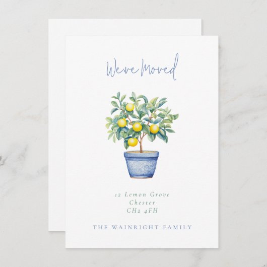 Zitronenbaum Wir haben eine neue Adresse verschobe Ankündigung (Vorne/Hinten)