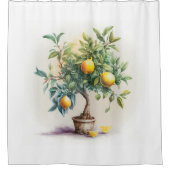 Zitronenbaumduschvorhang | Treeverliebte Kunst Duschvorhang (Vorderseite)