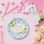 Zitronenbäume, blaue Tile, Italienisch Pappteller (Party)