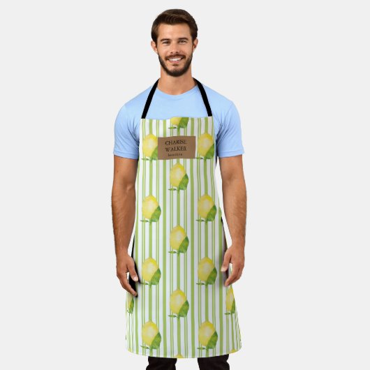 Zitronenbaumfrüchte niedliche Monogramm-Schürze Schürze (Getragen)