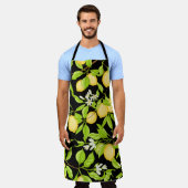 Zitronenbaumzweig mit Zitronen, Blume und Blätter. Schürze (Getragen)