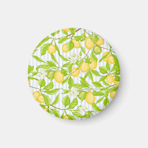 Zitronenbaumzweig: Streifen nahtloses Muster Magnet