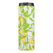 Zitronenbaumzweig: Streifen nahtloses Muster Thermosbecher (Rückseite)