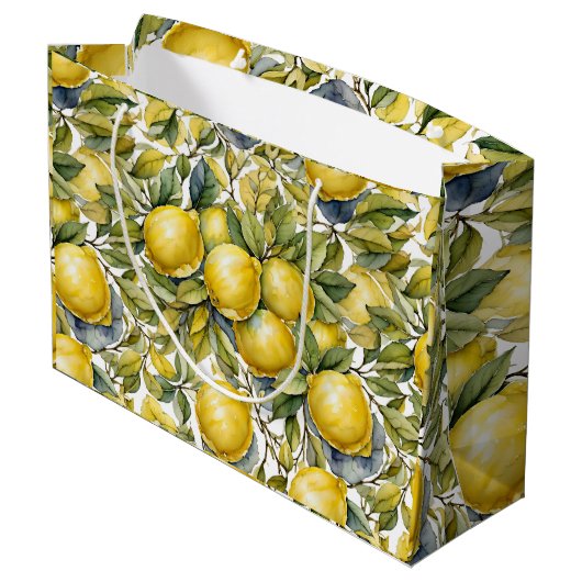 Zitronenbeutel Große Geschenktüte (Rückseite Schrägansicht)
