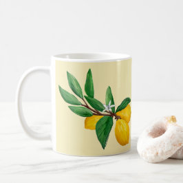 Zitronenblatt-Wasserfarben-Design | Zitrusgelb Kaffeetasse