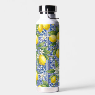 Zitronenblaue französische Country-Watercolor-Kach Trinkflasche