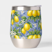 Zitronenblaue französische Wasserfarbenfliese im L (Links)