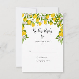 Zitronenblüten Grün RSVP Karte