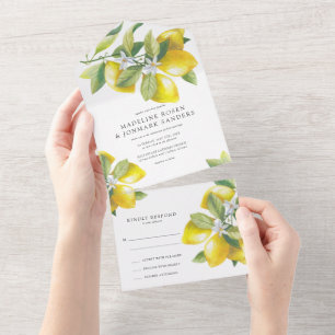 Zitronenblüten-Hochzeit  All In One Einladung