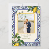 Zitronenblüten in Italien - Verlobung Save the Dat Einladung (Vorderseite)