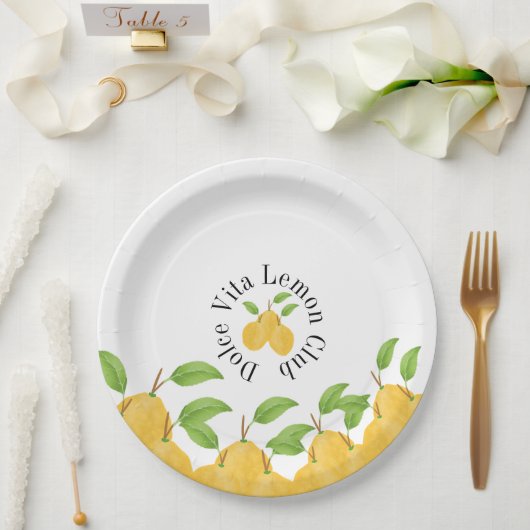 Zitronenblüten-Kollektion Pappteller (Hochzeit)