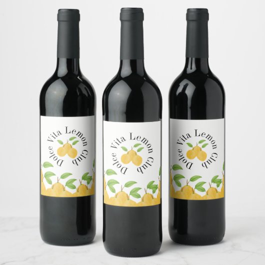 Zitronenblüten-Kollektion Weinetikett (Flaschen)