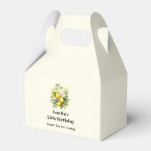 Zitronenbouquet mit weißen Blüten Geschenkschachtel (Rückseite)
