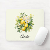Zitronenbouquet mit weißen Blüten Mousepad (Mit Mouse)