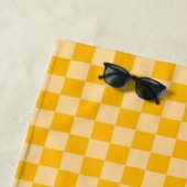 Zitronencreme Karo-Schachbrettmuster Strandtuch (Beispiel)