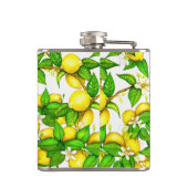 Zitronendruck auf weißer Flasche Flachmann (Rückseite)