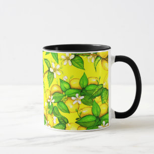 Zitronendruck-Tasse auf Gelb Tasse