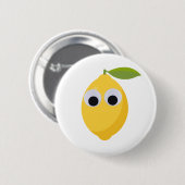 Zitronenfigur, süße Frucht mit googgen Augen Button (Vorne & Hinten)