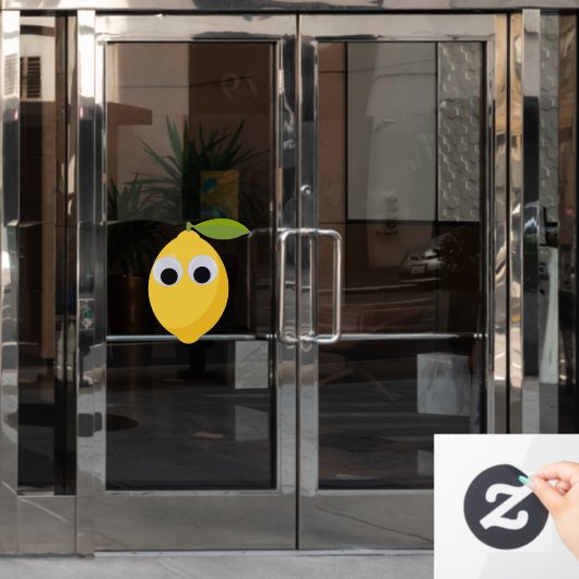 Zitronenfigur, süße Frucht mit googgen Augen Fensteraufkleber (Büro Tür)