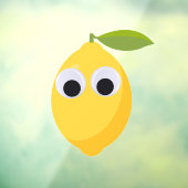 Zitronenfigur, süße Frucht mit googgen Augen Fensteraufkleber (Blatt 3)