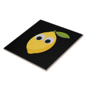 Zitronenfigur, süße Frucht mit googgen Augen Fliese (Seite)