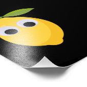 Zitronenfigur, süße Frucht mit googgen Augen Fotodruck (Ecke)