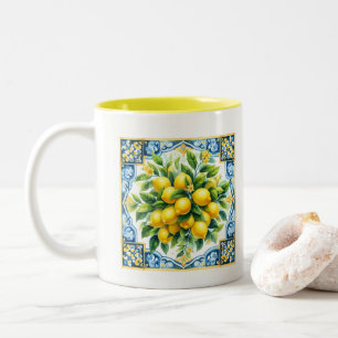 Zitronenfliese Zweifarbige Tasse