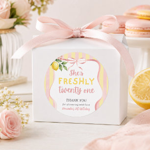 Zitronenfrisch 21 Pink Lemonade Geburtstagsfeier Runder Aufkleber