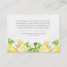 Zitronenfrucht Blume Babyduschkabine Begleitkarte