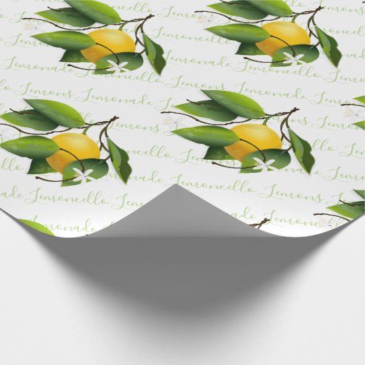 Zitronenfrucht botanisch geschenkpapier (Ecke)