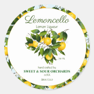 Zitronenfrucht Limoncello Runder Aufkleber