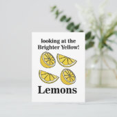 Zitronenfrucht mit Blick auf die hellgelben Zitron Postkarte (Stehend Vorderseite)