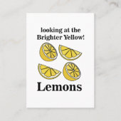 Zitronenfrucht mit Blick auf die hellgelben Zitron Visitenkarte (Vorderseite)