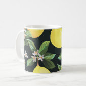 Zitronenfrucht: Nahtloses Muster Kaffeetasse (Vorderseite Links)
