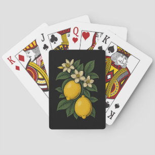 Zitronenfrucht Vintage-Kunst Zitronenfarm Spielkarten