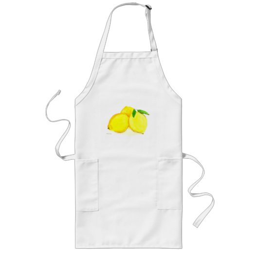Zitronenfrüchte Aquarell Custom Lange Schürze (Vorne)