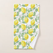 Zitronenfrüchte Frucht gelbes Muster Trendy Badhandtuch Set (Handtuch)