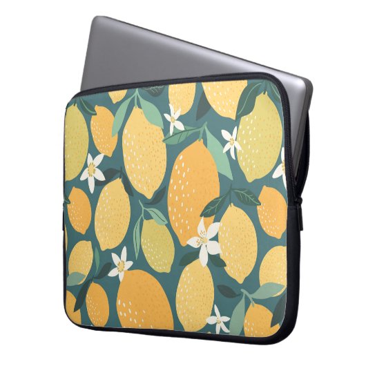 Zitronenfrüchte nahtlos laptopschutzhülle (Vorderseite Links)