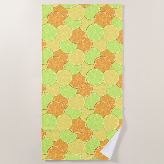 Zitronenfrüchte Orangenfrucht, Limon Strandtuch (Vorderseite)