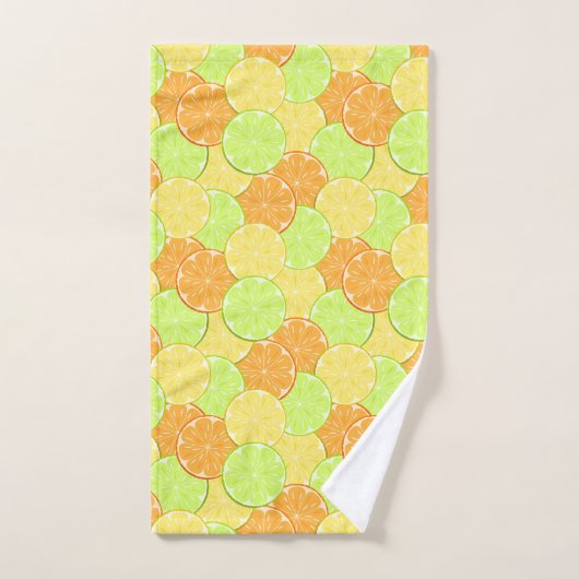 Zitronenfrüchte Orangenfrucht Limonen Fruchtstücke Badhandtuch Set (Handtuch)